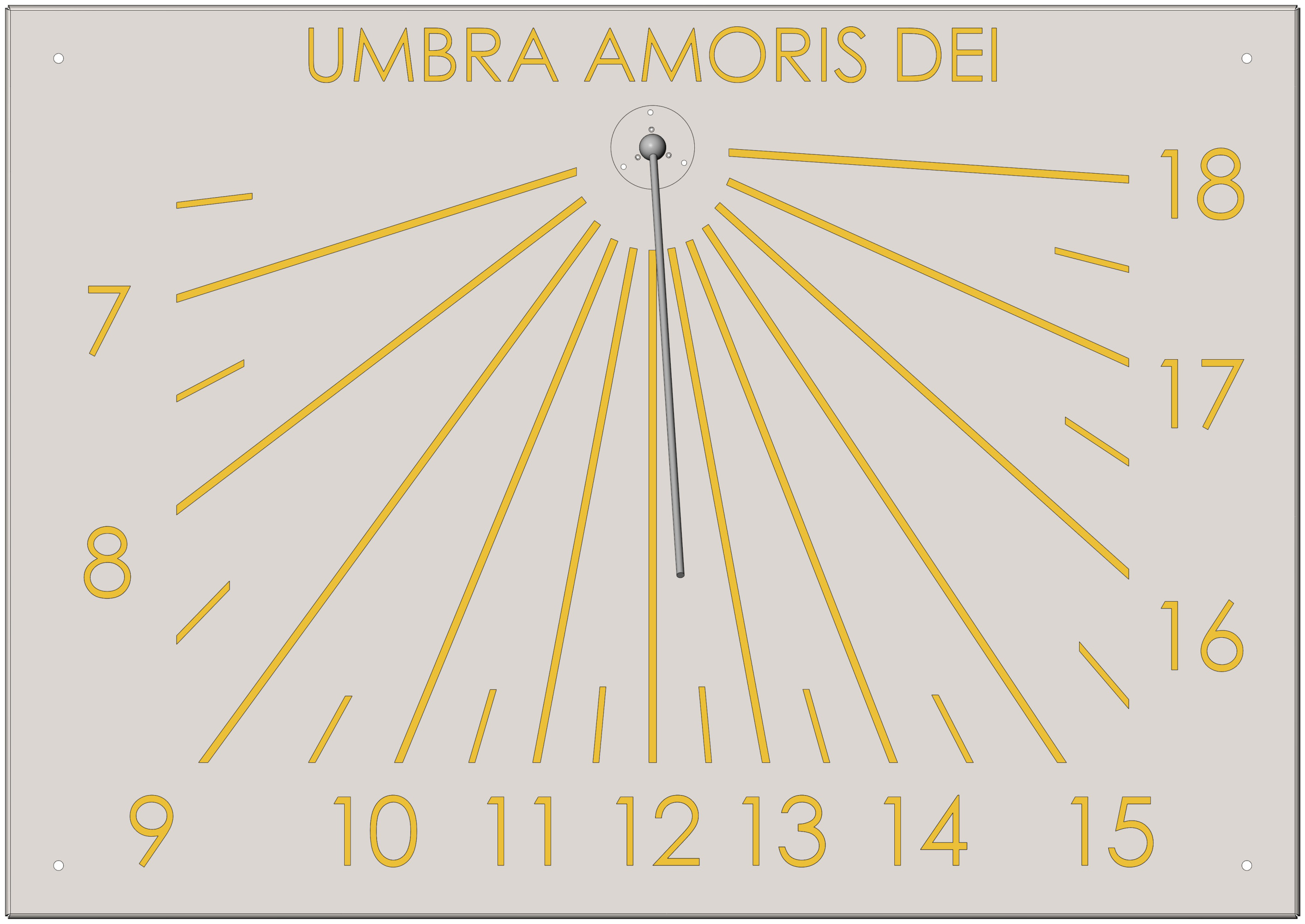 Vertikale Sonnenuhr aus Edelstahl