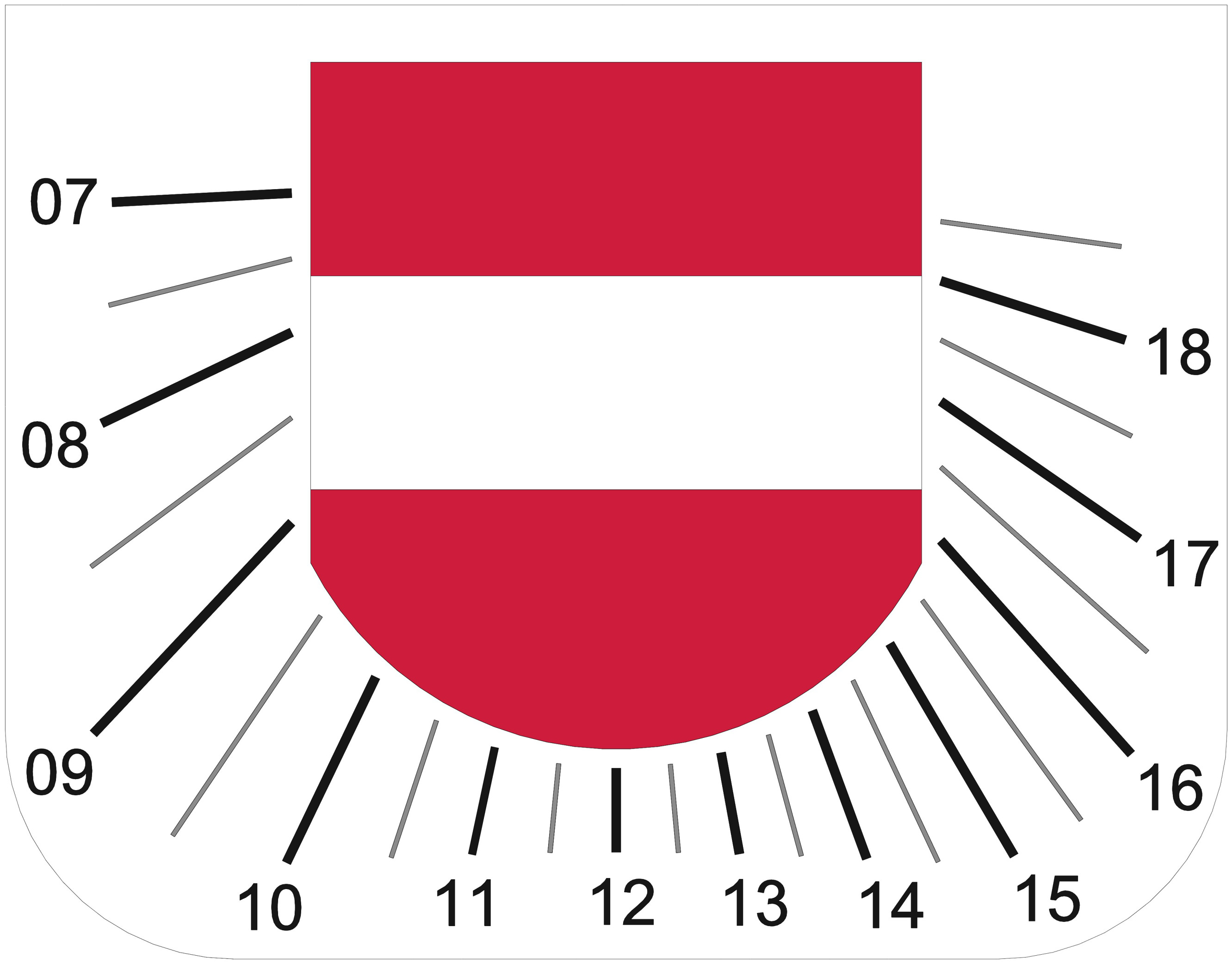Moderne vertikale Sonnenuhr